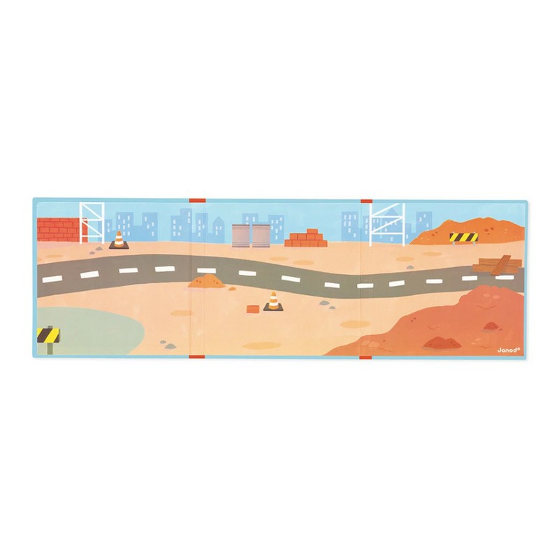 Libro magnetico per bambini a tema cantiere con 30 magneti, adatto dai 3 anni in su